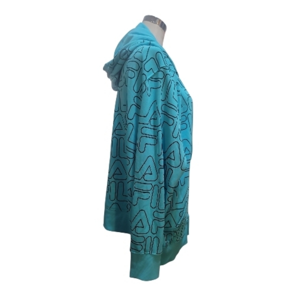 Fila zip up heartbeat hoodie hooded sweatshirt jacket Turquoise 3x nwt - Picture 6 of 10